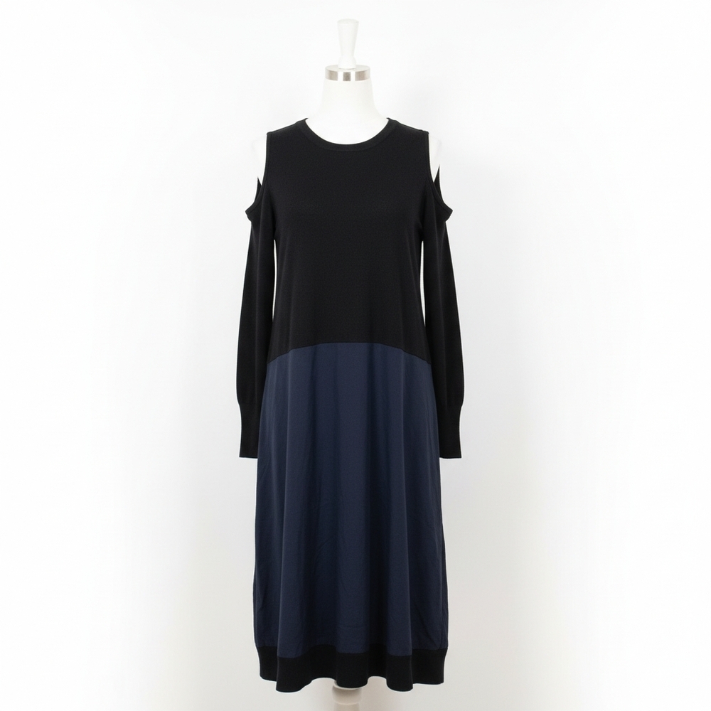 Go Silk Women's Long Sleeve Midi Dress Gray Small 100% Silk